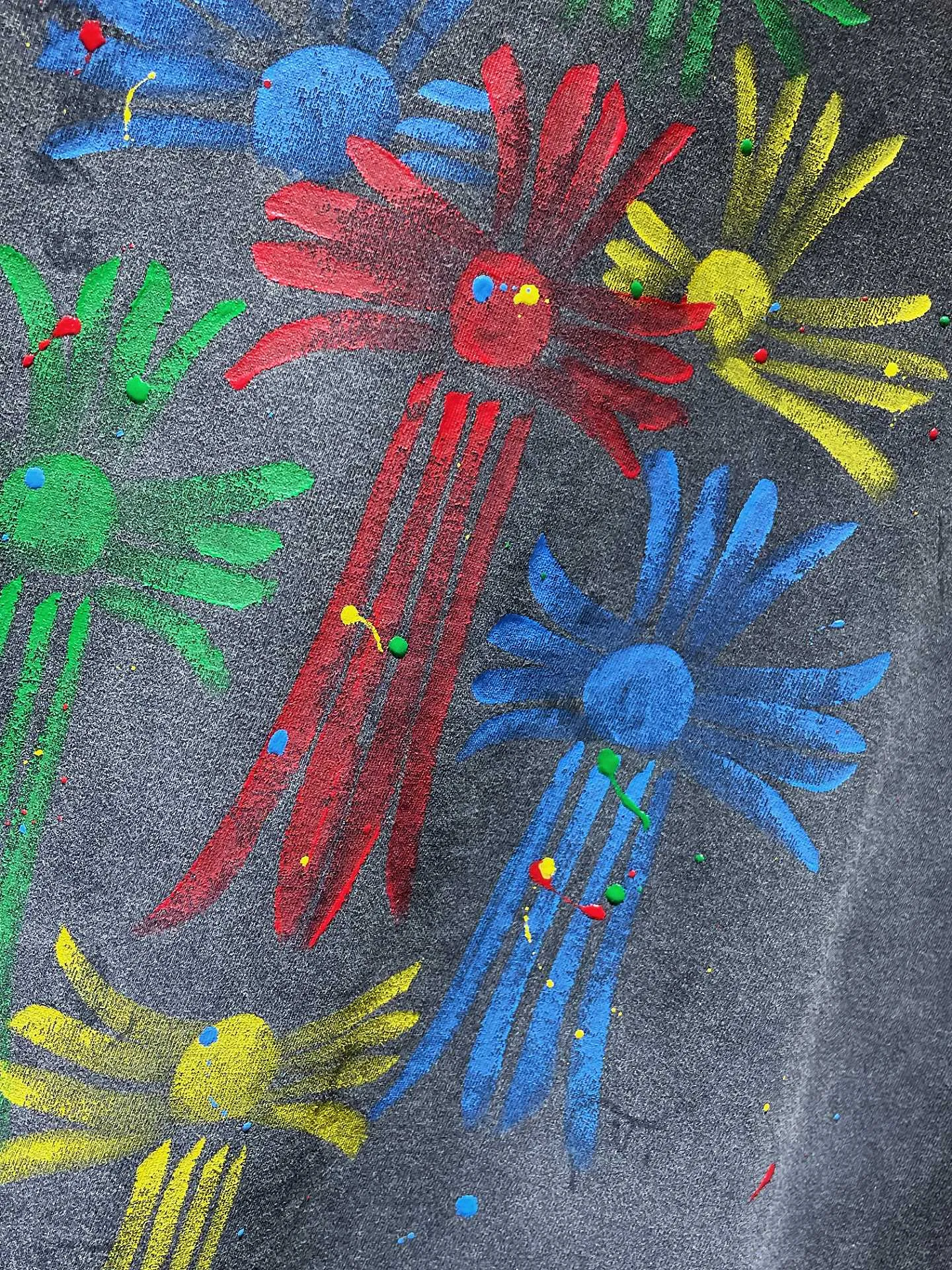 P184 New Chrome Hearts 25ss for summer, hand-painted and washed style! High-weight, environmentally friendly, high-quality top-quality fabric 280g Crow graffiti color cross hand-painted short-sleeved counter synchronization 1:1 replica version Recommended color: black Size: S, M, L, XL